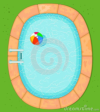 Top View Pool Vector Illustration