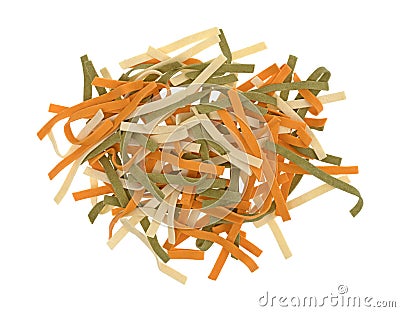 Vegetable noodles on a white background Stock Photo