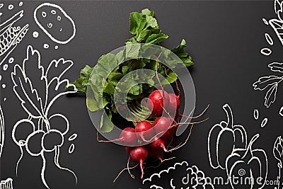 Top view of raw nutritious tasty Stock Photo