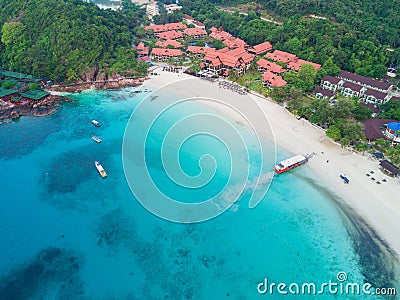 Top view of Redang Island Beach Editorial Stock Photo