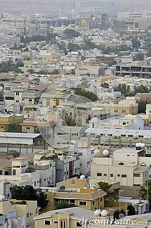 Top View of Residential Villas in Riyadh City, Saudi Arabia Stock Photo