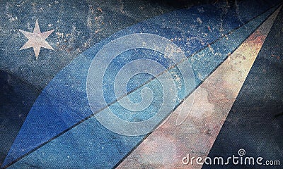 Top view of retro flag of Columbia, South Carolina, untied states of America with grunge texture. USA travel and patriot concept. Stock Photo