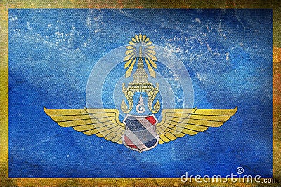 Top view of retro flag Commander-in-Chief of the Royal Thai Air Force Thailand with grunge texture. Thai patriot and travel Stock Photo
