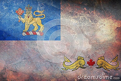 Top view of retro flag of Governor General of Canada Coast Guard, Canada with grunge texture. Canadian travel and patriot concept Stock Photo