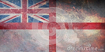 Top view of retro flag of Naval Ensign of the United Kingdom . grunge flag of united kingdom of great Britain, England. no Stock Photo
