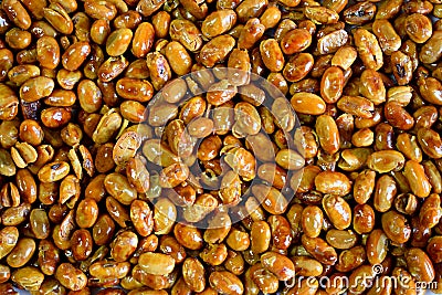 Top view of roasted soy beans Stock Photo