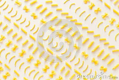Top view rows of pasta Stock Photo
