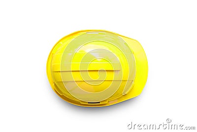 Top view Safety Engineer Helmet , Isolated on a white background Stock Photo