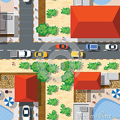 Top view of the seamless Vector Illustration