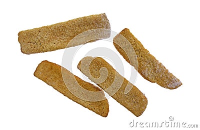 Frozen French toast sticks on a white background Stock Photo