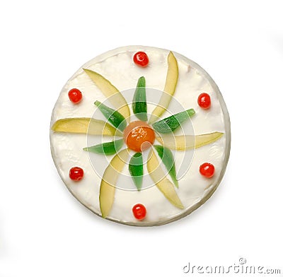 Top View of Sicilian Cake `Cassata Siciliana` Stock Photo