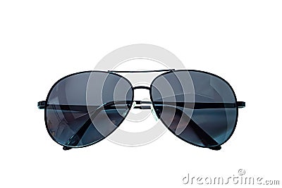 Top view single new uv protection sunglasses for simmer season isolated on white background Stock Photo