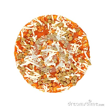 Top view of small frozen pizza Stock Photo