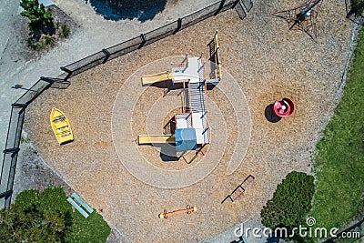 Top view of small playground. Stock Photo