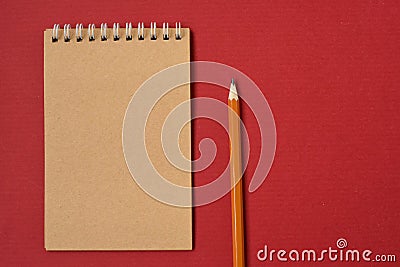 Top view spiral notebook Stock Photo