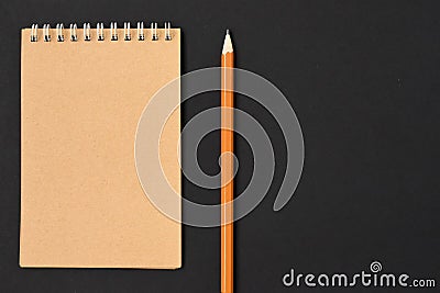 Top view spiral notebook Stock Photo