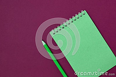 Top view spiral notebook Stock Photo