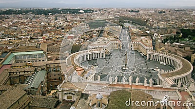 Top view of the square in the center of Rome in the summer Stock Photo