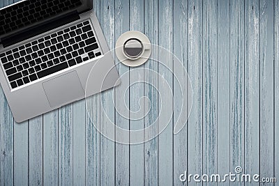 Top view of stuff office desktop and copy space. Analyze data ch Stock Photo