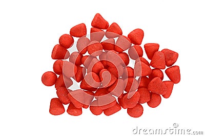 Top view sugar coated strawberry candy Stock Photo