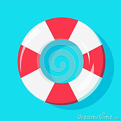 Top view of Swim Tube on water, For Summer Icon, Background Design. Vector Illustration