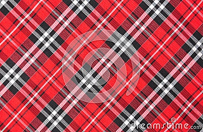 Top view of tartan cloth pattern on the table in restaurant Stock Photo