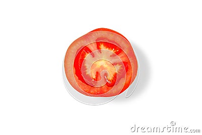 Top view Tomato isolated on white background. With clipping path. Full depth of field Stock Photo