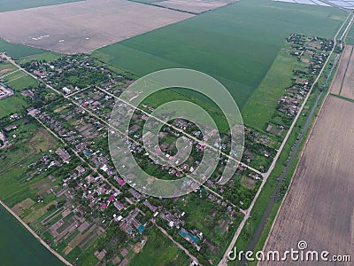 Top view of the town village Elitnyy Stock Photo