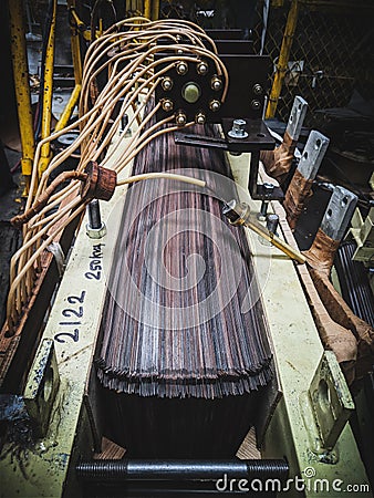 Top view of transformer core lamination Stock Photo