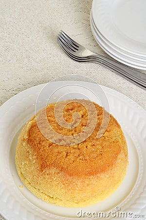 Top view treacle pudding Stock Photo