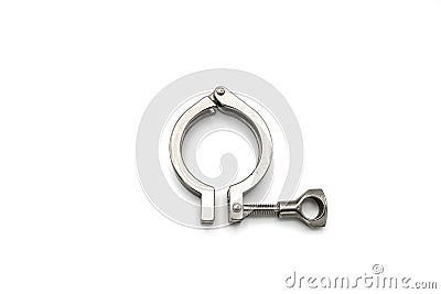 Top view tri-clamp ferrule stainless 316L Stock Photo