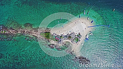 Top View Tropical Island , Aerial view of Koh Khai Island Stock Photo