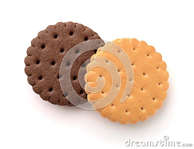 Top view of two sandwich biscuits Stock Photo