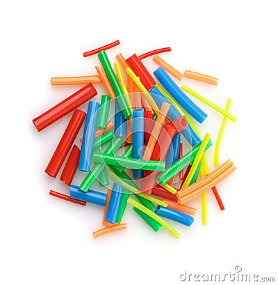 Top view of various heat shrink tubing Stock Photo