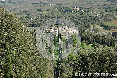 Top view of the villa Cetinale, Siena, Tuscany, Italy Editorial Stock Photo
