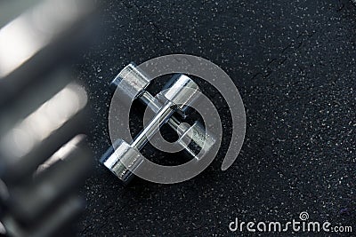 top view weights floor. High quality photo Stock Photo