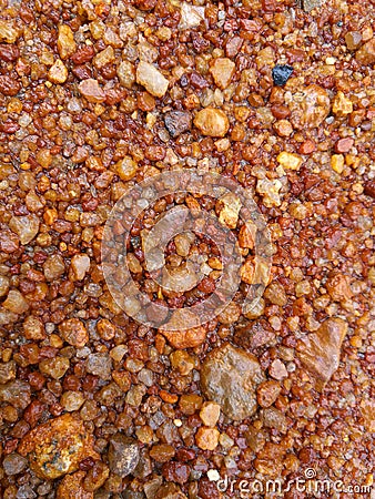 Top view of wet sand and gravel background Stock Photo