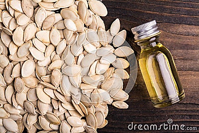 Pumpkin seeds with oil Stock Photo