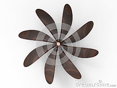 Top view - wooden propeller Cartoon Illustration