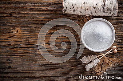 Top view of xylitol Stock Photo