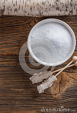 Top view of xylitol Stock Photo