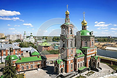 Top view of Yoshkar-Ola and the Churches of the resurrection and ascension. Mari El republic Stock Photo