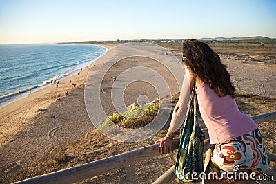 Top view of zahora beach Stock Photo