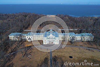 Top view of the Znamensky Palace, Neighborhood of St. Petersburg Editorial Stock Photo