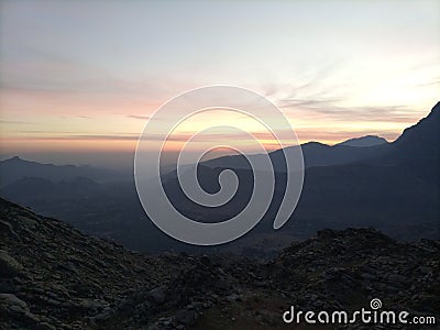 Top vive from mountains and Lovely sky Stock Photo