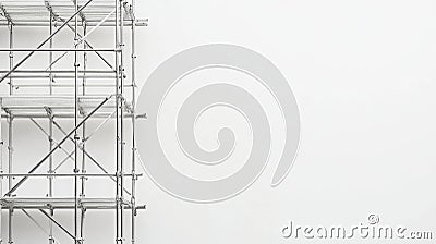 TopDown View of Interlocking Scaffolding Structure on White Background for Architectural Mockups and Construction Stock Photo