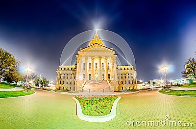 Topeka kansas downtown at night Stock Photo