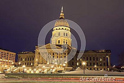 Topeka, Kansas - entrance to State Capitol Building Stock Photo