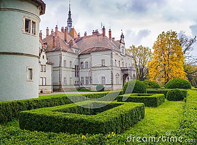 Topiary garden at autumn Stock Photo