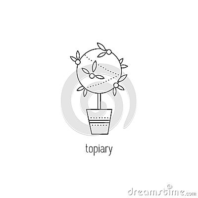 Topiary line icon Vector Illustration